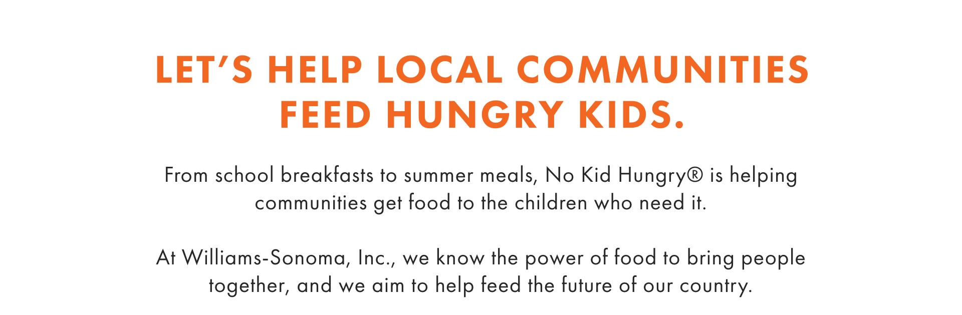 Let's Help Local Communities Feed Hungry Kids