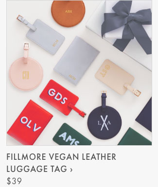 Filmore Vegan Leather Luggage Tag >