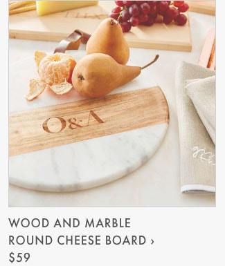 Wood and Marble Round Cheeseboard >