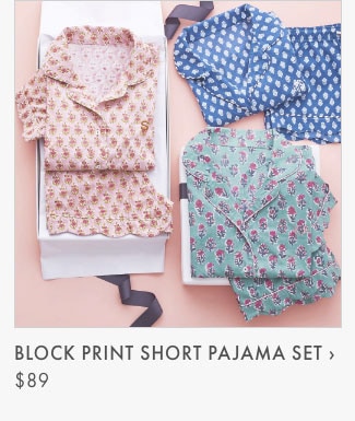 Block Print Short Pajama Set >