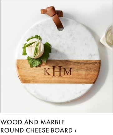 Wood and Marble Round Cheese Board >