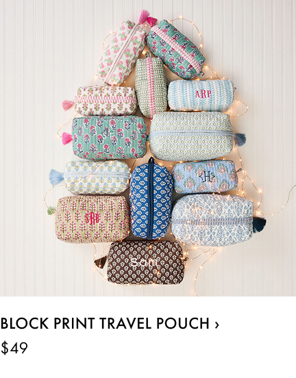 Block Print Travel Pouch >