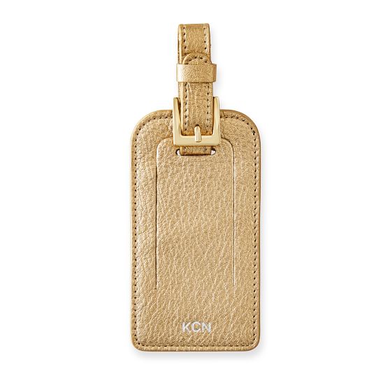 monogrammed leather luggage tags