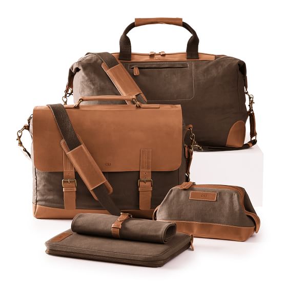 canvas leather weekender