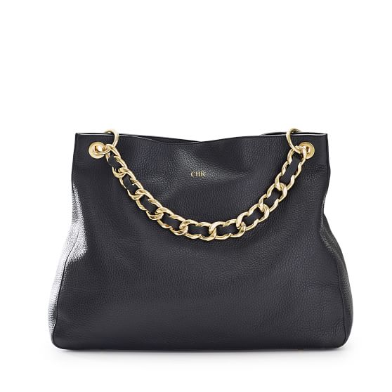 black purse with black chain