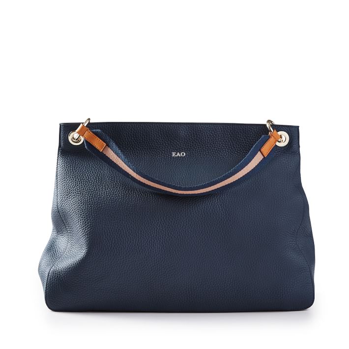 navy clutch bag with strap