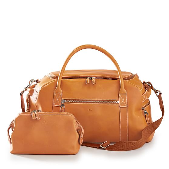 leather travel handbag