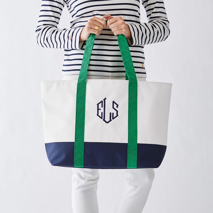 color block tote bag