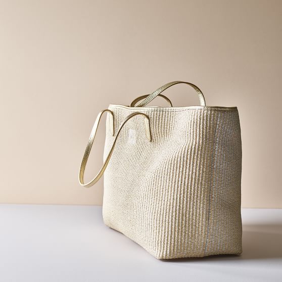 white raffia bag