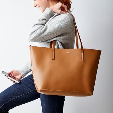 Pebbled Vegan Leather Tote | Mark and Graham