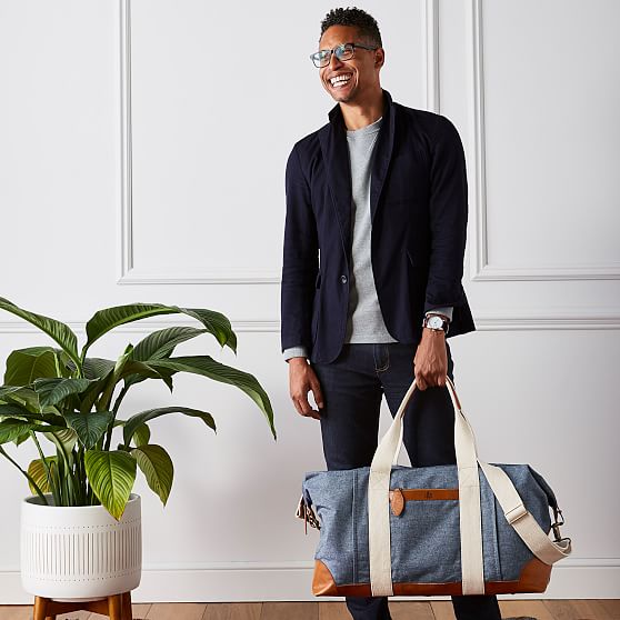 Mark and graham canvas leather weekender bag Outlet