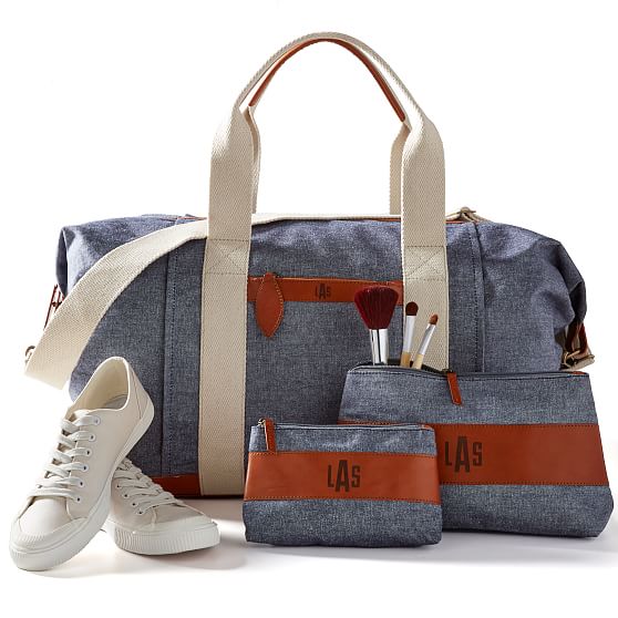 personalized leather weekender bag