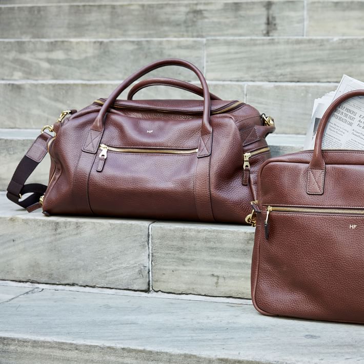 Harvey Leather Overnighter Bag | Personalized Travel Bags | Mark and Graham