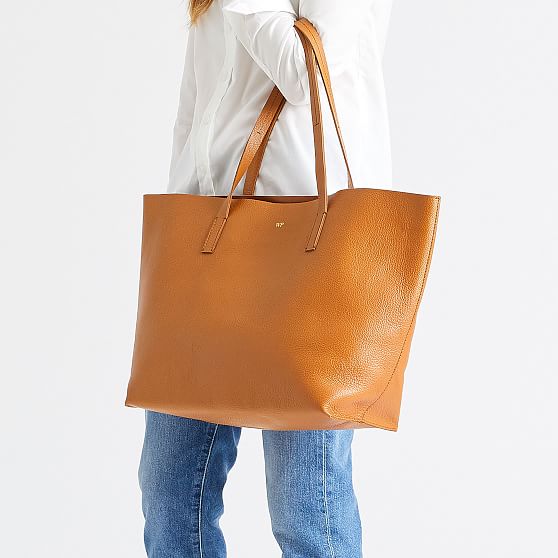 Details about   Mark and Graham Everyday  leather purse tote Bag Camel Brown handbag travel