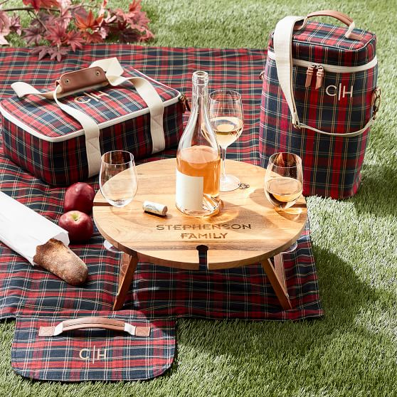 Wood Portable Wine Picnic Table