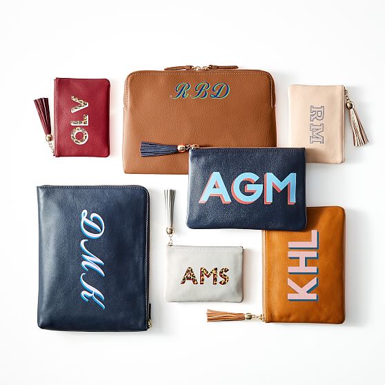 monogrammed zipper pouch