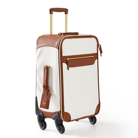 leather hand luggage suitcase