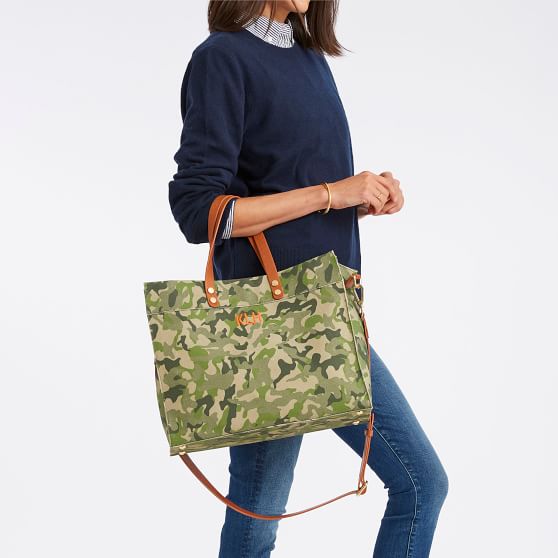 graham tote with camo print