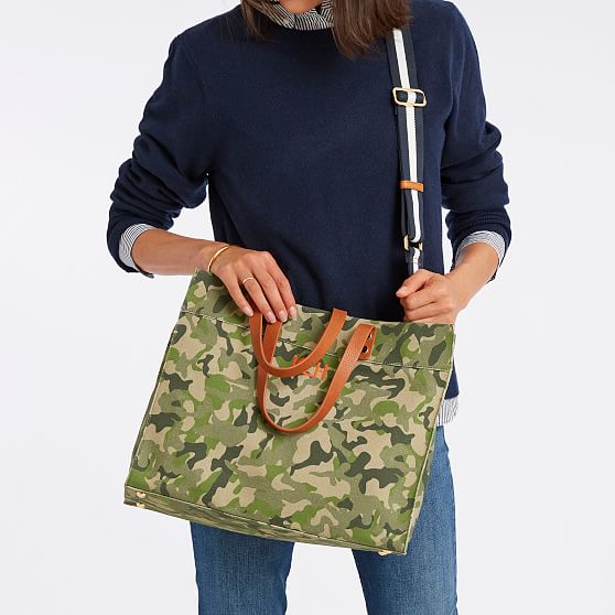 graham tote with camo print