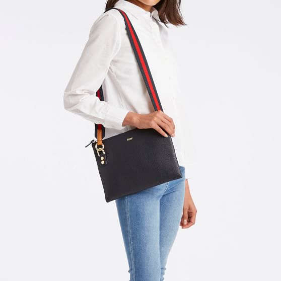 leather zipper crossbody bag