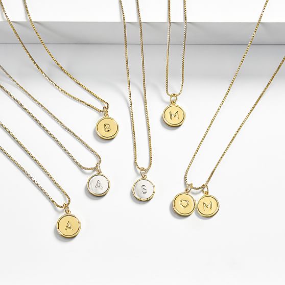 Stamped Initial Charm Necklace | Mark 