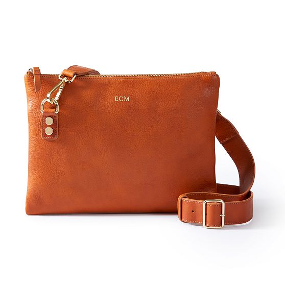 leather zipper crossbody bag
