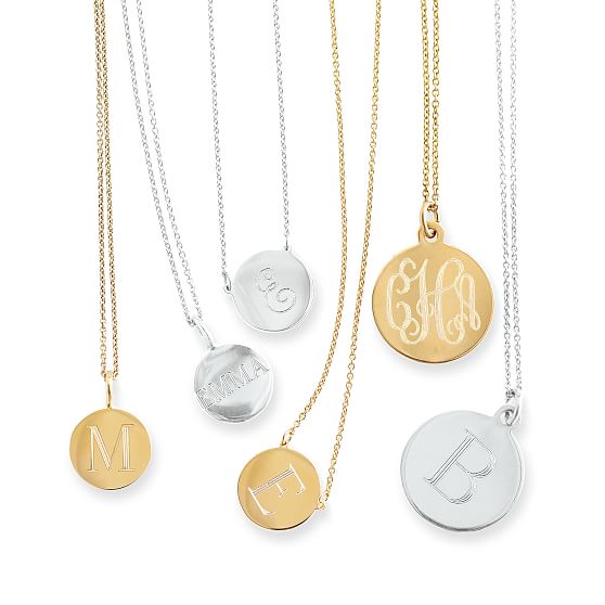 monogram disc necklace