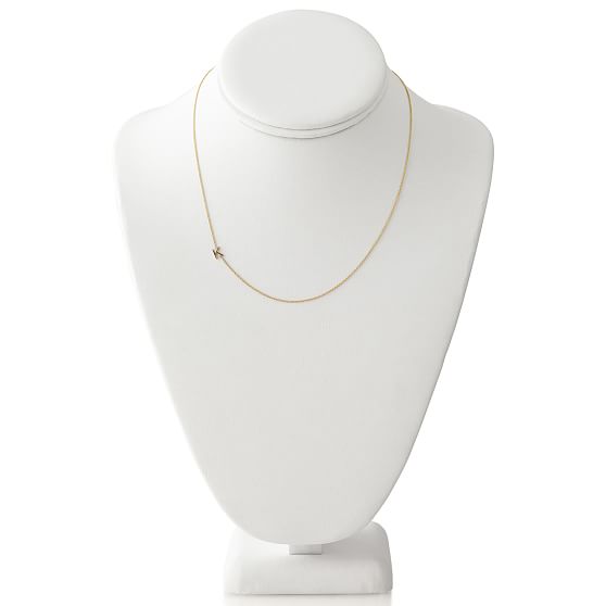 maya brenner 14k gold asymmetrical monogram necklace