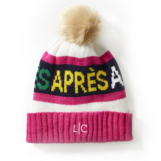 ski hat with fur pom pom