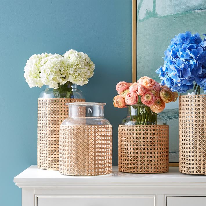 Handcrafted Cane Vase, Set of 2 Mark and Graham