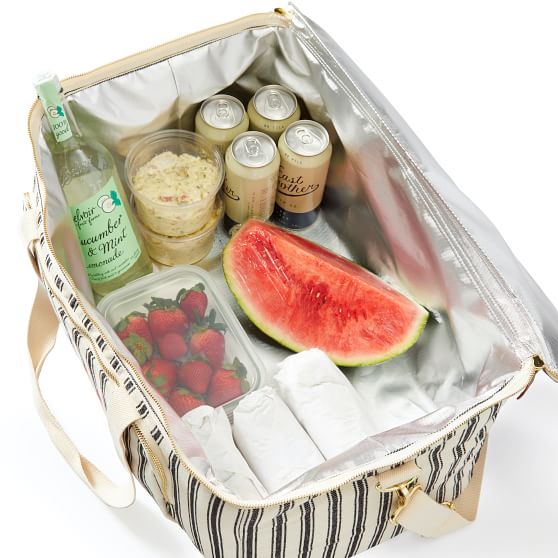 Striped Zip Top Cooler Box Tote Mark and Graham