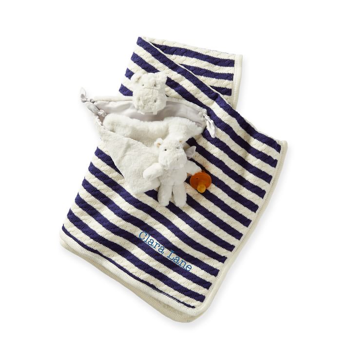 Pottery Barn Kids Hippo Snuggle Baby Gift Set Mark and Graham