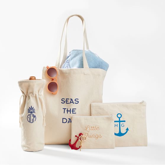 The Blank Canvas Monogrammed Wine Bag Mark and Graham