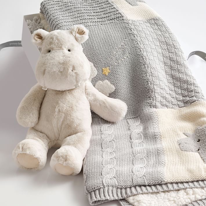 Pottery Barn Kids Heirloom Hippo Personalized Baby Gift Set Mark and