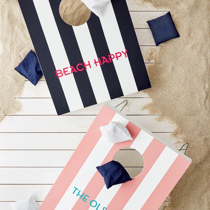 Cabana Stripe Lacquered Bean Bag Toss | Mark and Graham