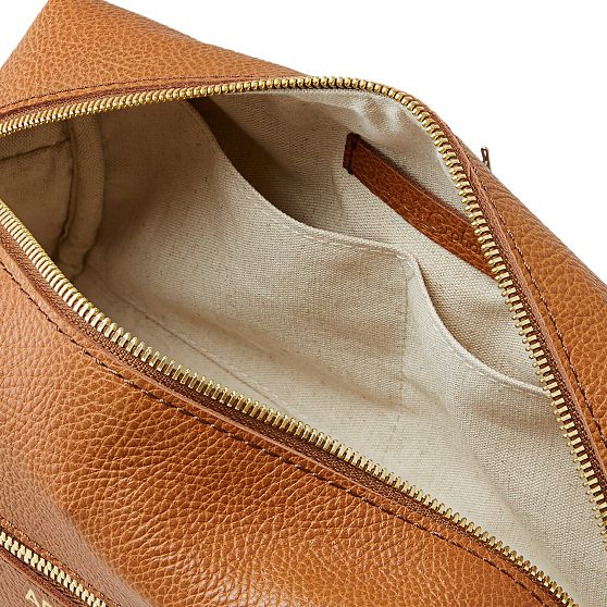 Monogrammed Daily Leather Travel Pouch Personalized Travel Bags