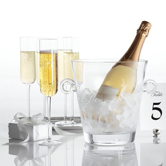 Classic Handblown Monogrammed Champagne Flutes Set Of 2 Mark And Graham