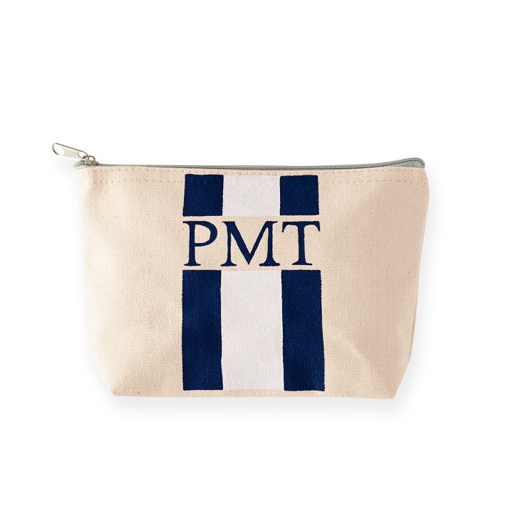 Personalized Zip Clutch Pouch with hand-painted monogram