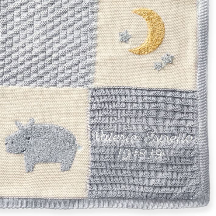 Pottery Barn Kids Heirloom Hippo Personalized Baby Gift Set Mark and