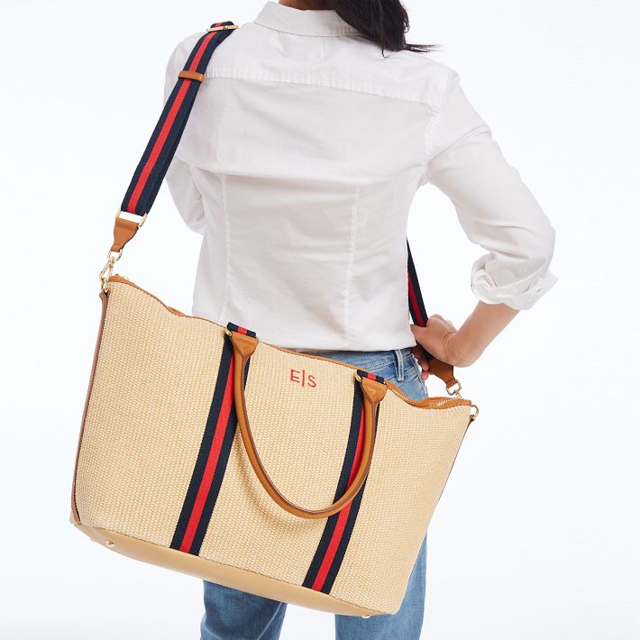 Raffia Twill Zip-Top Travel Tote | Mark and Graham