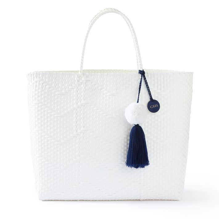 Buy Ikat Woven Tote Beach Bag - Platinum, Stylish, Designer Beach Totes  For You