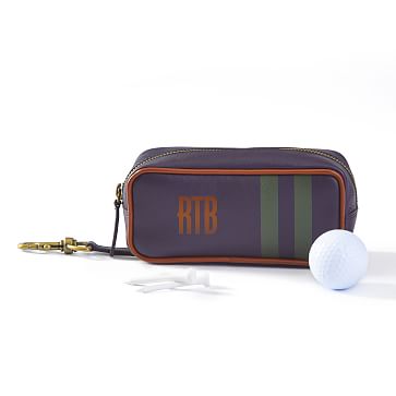 Case for 4 Golf Balls - Dark Green - Smooth Leather