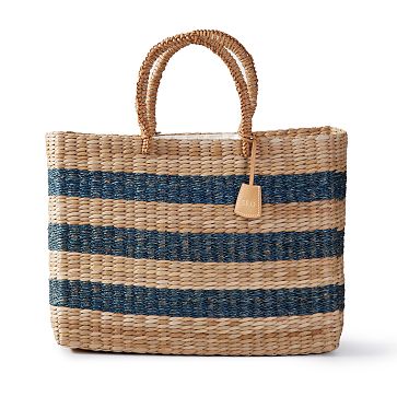 Striped Seagrass Beach Bag