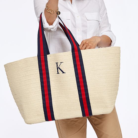 Oversized Ribbon Straw Beach Tote | Mark and Graham