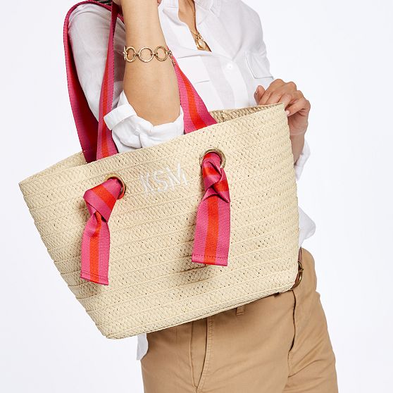 Dripping quality kitchen Ribbon Straw Beach Tote | Mark and Graham