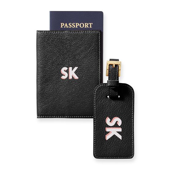 Leather Luggage Tag & Passport Case Set Mark and Graham