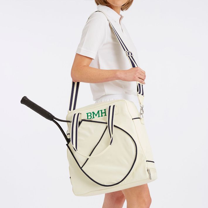 Personalized Tennis Monogram Large Canvas Tote Bag