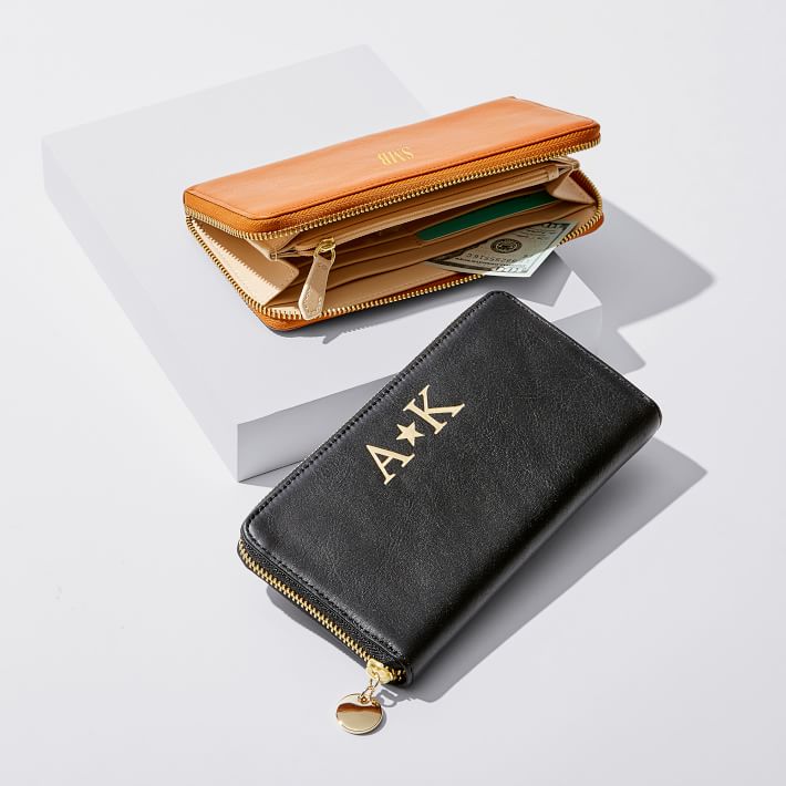 The Essential Monogrammed Leather Wallet - Foil Debossed