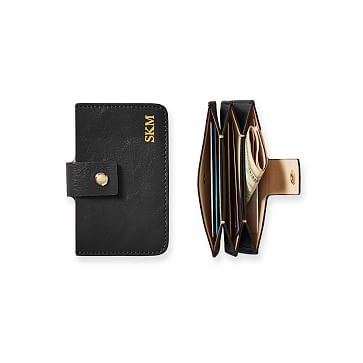 Monogrammed Leather Accordion Card Holder | Mark and Graham