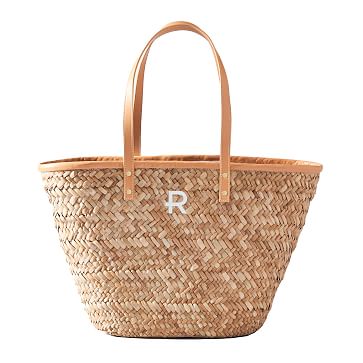 Palm Leaf Tote With Leather Strap | Mark and Graham
